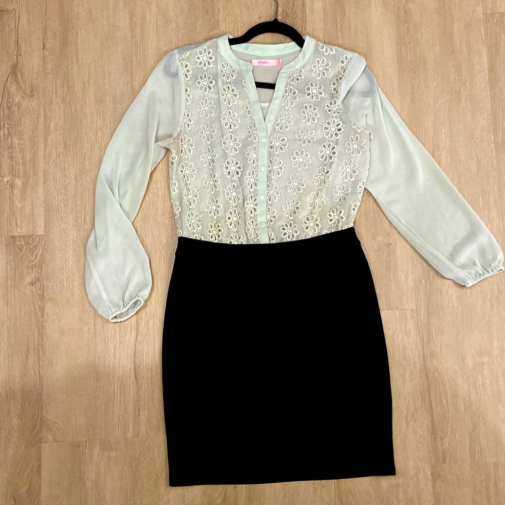 Mint and black dress M